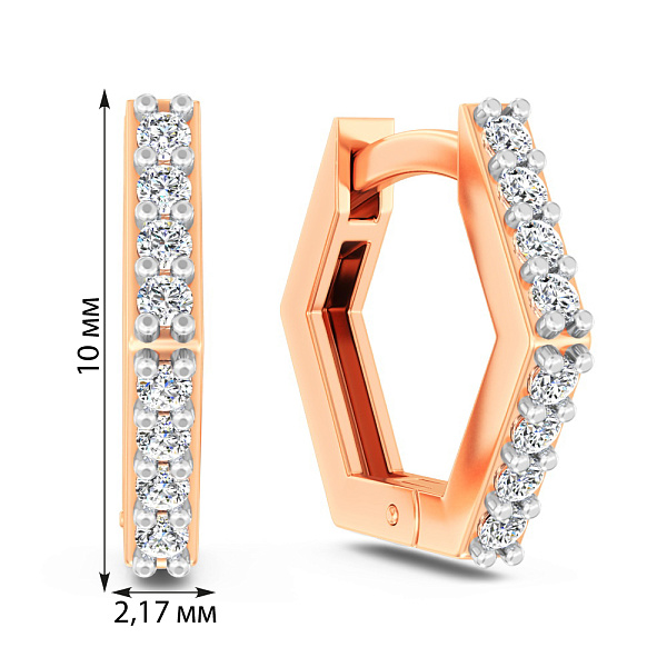 Золотые серьги с фианитами (арт. 110566) – изображение 2