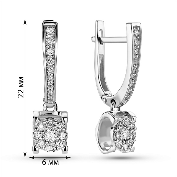 Серьги из белого золота с бриллиантами (арт. С011300050б) – изображение 4