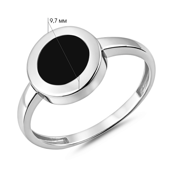 Кольцо Лýна из белого золота с эмалью  (арт. 141145бч) – изображение 4