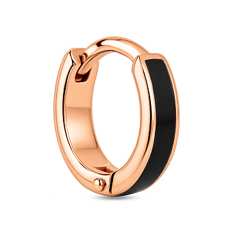 Фото Одинарна сережка з червоного золота з емаллю (арт. 110653чЯ)