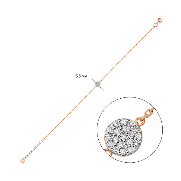 Золотий браслет з діамантами (арт. Б011480010) – зображення 3