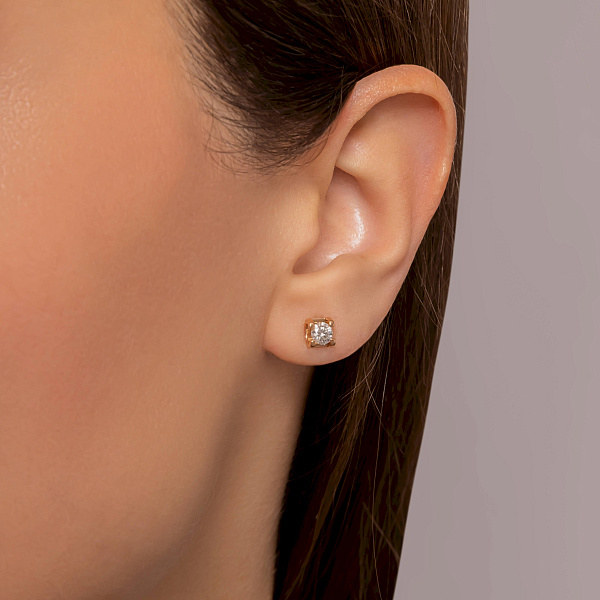 Золотые пусеты с бриллиантами (арт. Т011152040) – изображение 2