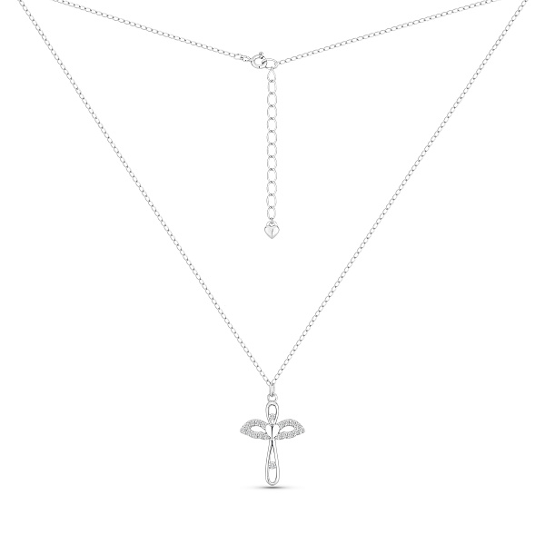 Срібне кольє Янгол з фіанітами (арт. 7507/2431) – зображення 2