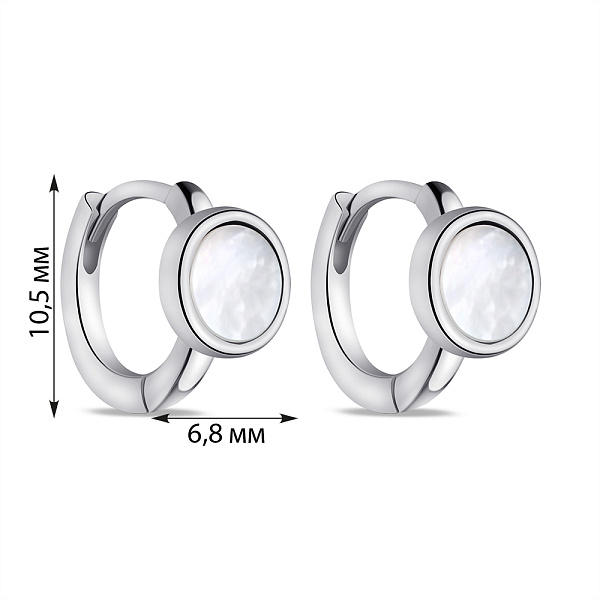 Серебряные серьги с перламутром (арт. 7502/9605/10п) – изображение 2