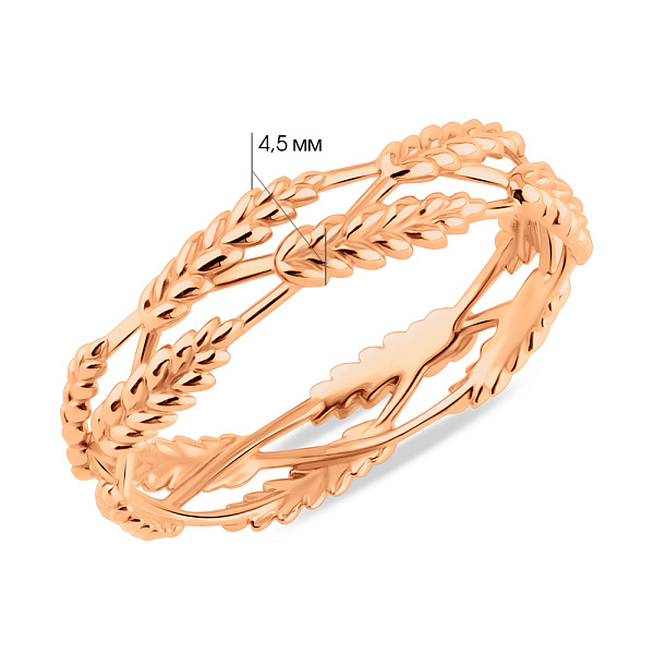 Золотое кольцо Колоски (арт. 140036) – изображение 7