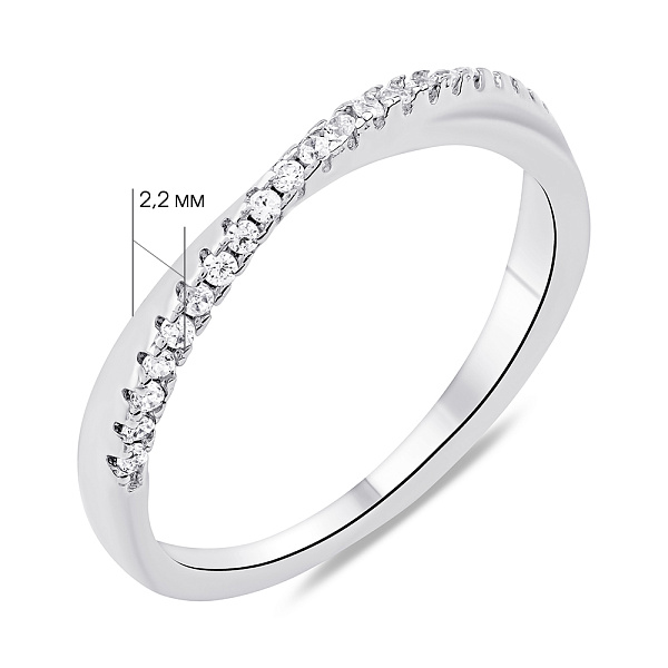 Срібна каблучка з доріжкою із фіанітів (арт. 7501/6968) – зображення 2