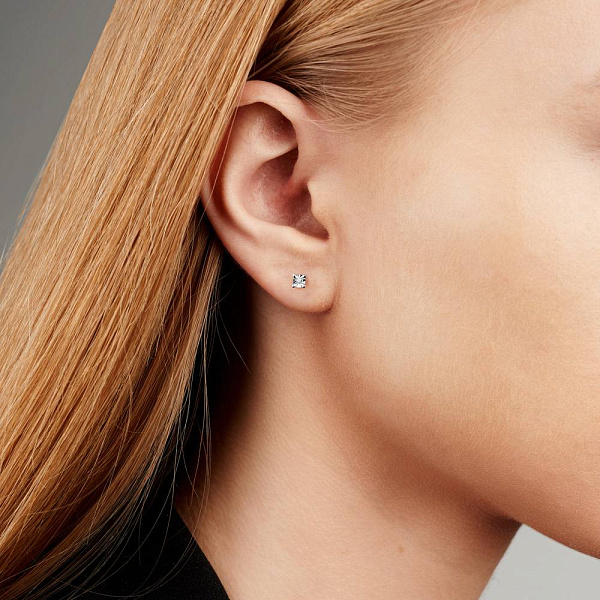 Золотые серьги пусеты с бриллиантами (арт. Т011026б) – изображение 2