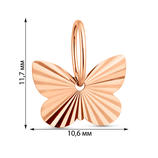 Кулон из золота Бабочка без камней (арт. 440489) – изображение 2