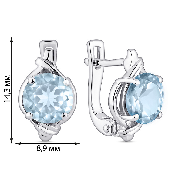 Серебряные серьги с топазом (арт. 7502/2193722Пг) – изображение 2