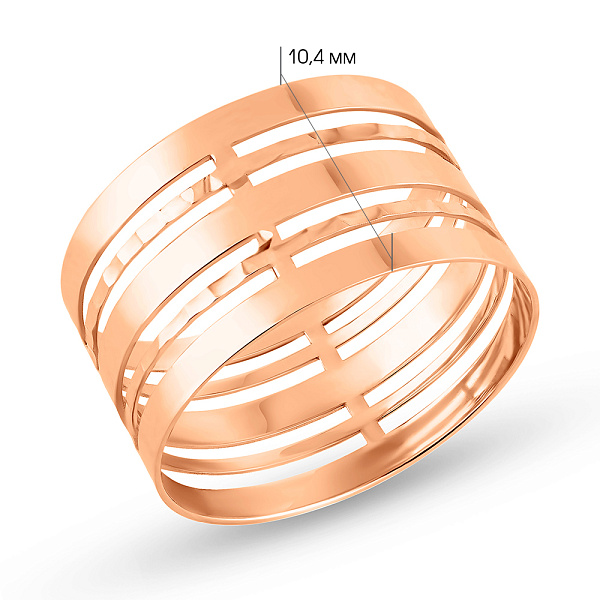Широкое золотое кольцо с алмазной гранью (арт. 140035) – изображение 3
