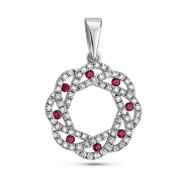 Золотой кулон с рубинами и бриллиантами (арт. 3192089202р) – изображение 1