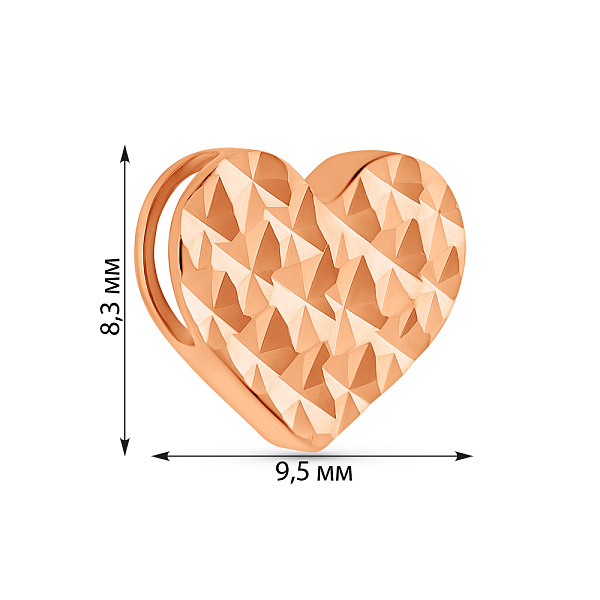 Золотий підвіс Серце з алмазною гранню (арт. 4401014а) – зображення 3