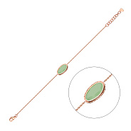 Золотий браслет з зеленим кварцом (арт. 326215Пкзм)