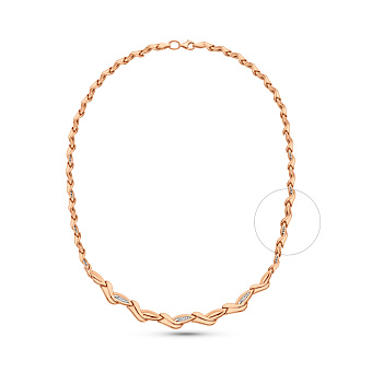 Фото Золотое колье с родированием (арт. 370084р)