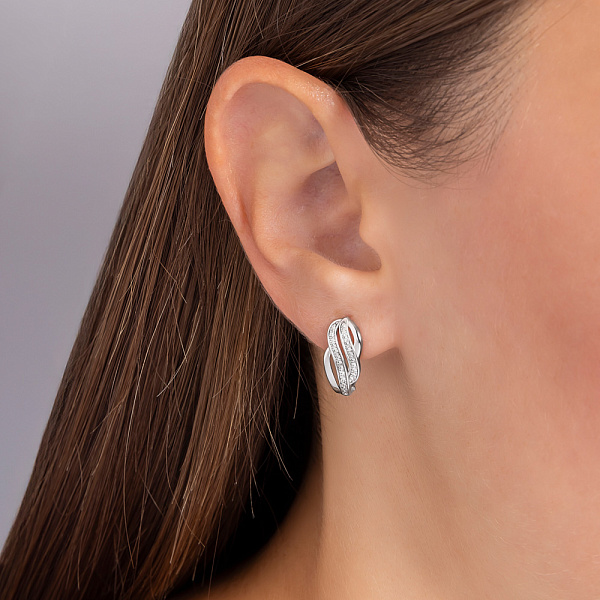 Золотые серьги с бриллиантами (арт. С011223015б) – изображение 2