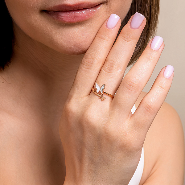 Золотое кольцо Бабочки (арт. 141243еп) – изображение 5