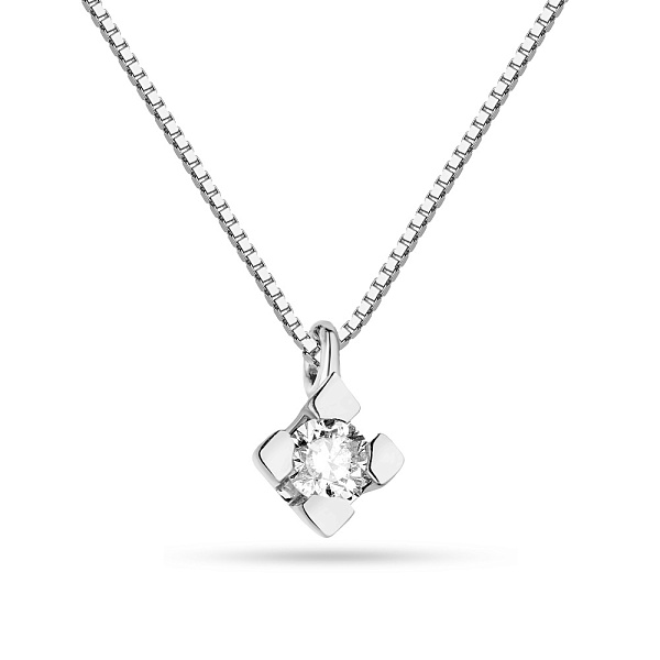 Кольє з білого золота з діамантом (арт. Ц011288005/2б) – зображення 1