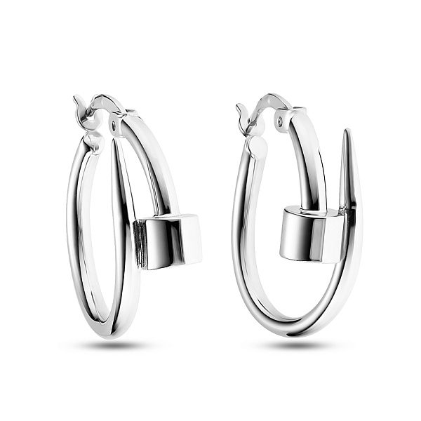 Сережки Цвяхи з білого золота (арт. 104996/20б) – зображення 1