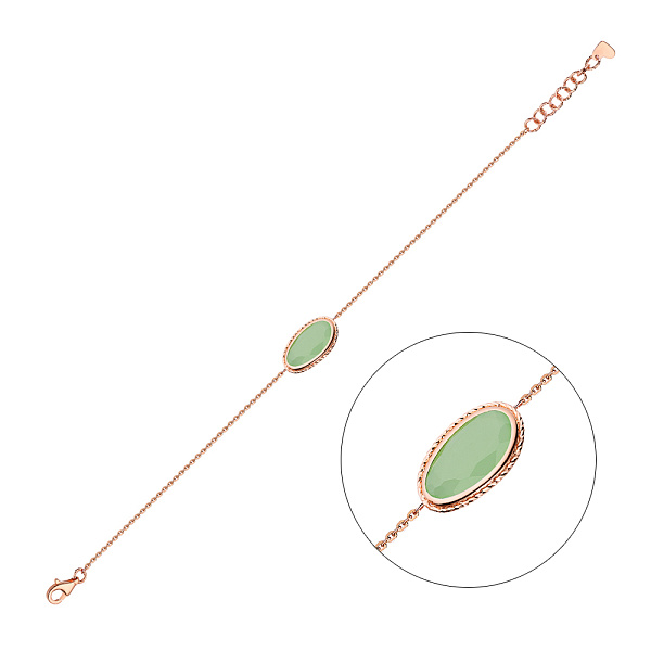 Золотий браслет з зеленим кварцом (арт. 326215Пкзм) – зображення 1