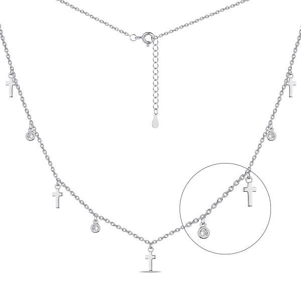 Колье серебряное с фианитами (арт. 7507/1963) – изображение 1