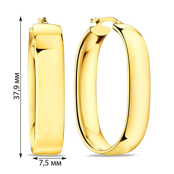 Сережки-кільця з жовтого золота (арт. 109956/35ж) – зображення 4