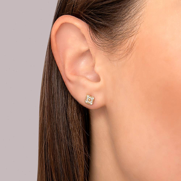 Золоті пусети з фіанітами (арт. 2190441101) – зображення 2