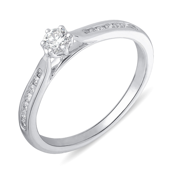 Каблучка з білого золота з діамантами (арт. К341213020б) – зображення 1