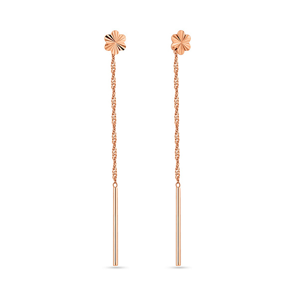 Золотые серьги-протяжки без камней (арт. 108651) – изображение 1