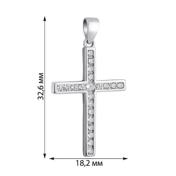Серебряный крест с фианитами (арт. 7503/4684) – изображение 2