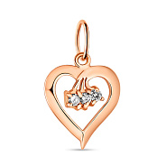 Золота підвіска Серце з фіанітами (арт. 420956)