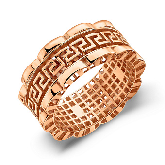 Фото Кольцо Олимпия из золота с греческим орнаментом (арт. 156083)