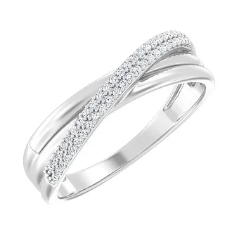 Каблучка з білого золота з діамантами (арт. К011085010бб)