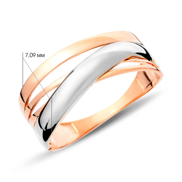 Золотое кольцо Синергия без вставок (арт. 140533) – изображение 4