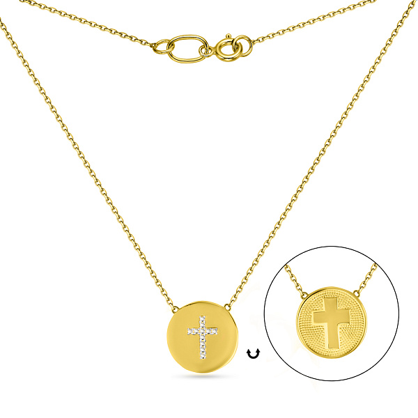 Кольє з жовтого золота з фіанітами (арт. 360153ж) – зображення 2