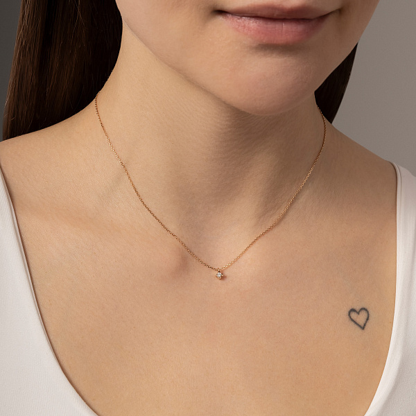 Колье из красного золота с бриллиантом (арт. Ц011288005) – изображение 3