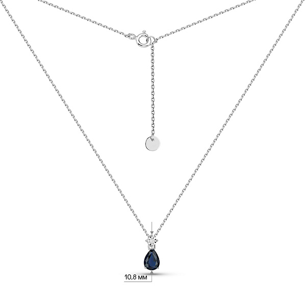 Золотое колье с сапфиром и бриллиантом (арт. Ц011753бс) – изображение 3