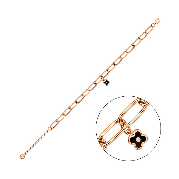 Золотий браслет з підвіскою та емаллю (арт. 3261125еч) – зображення 1