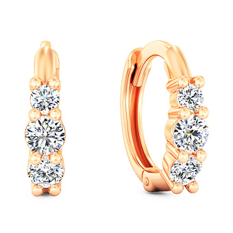 Детские золотые серьги с фианитами (арт. 1101114)