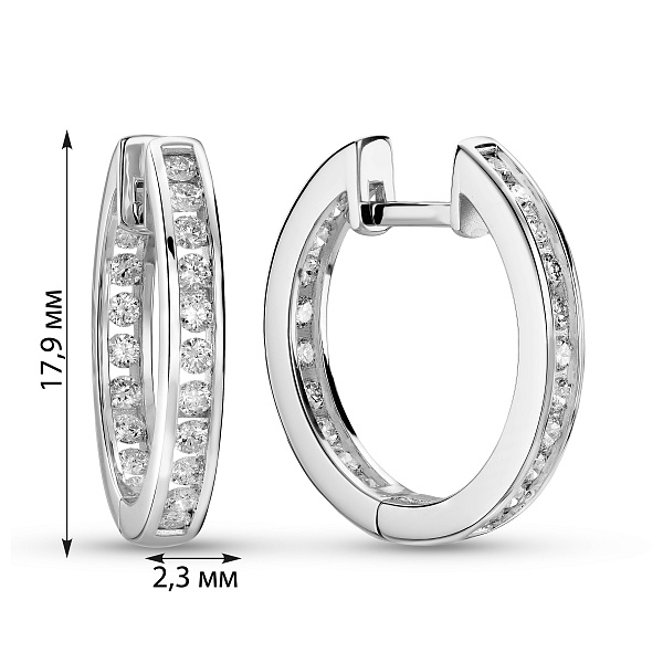 Золотые серьги-конго с дорожкой из бриллиантов (арт. С011317060б) – изображение 4