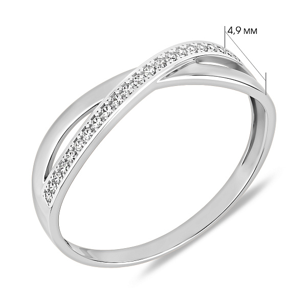 Золотое кольцо Синергия с белыми фианитами (арт. 140770б) – изображение 2