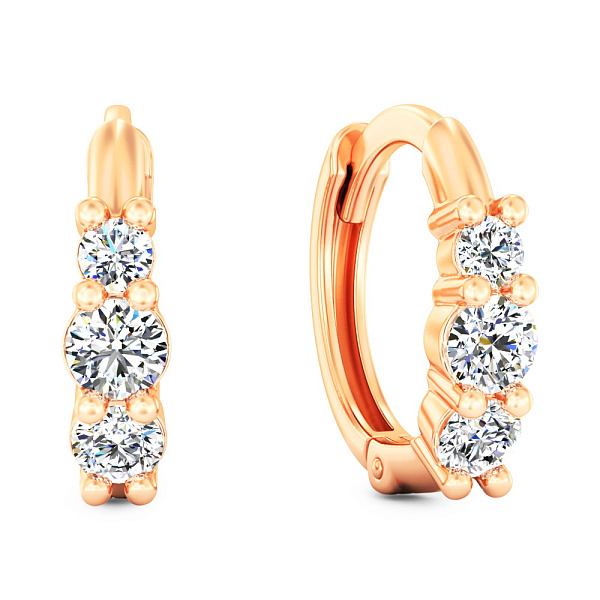 Детские золотые серьги с фианитами (арт. 1101114) – изображение 1