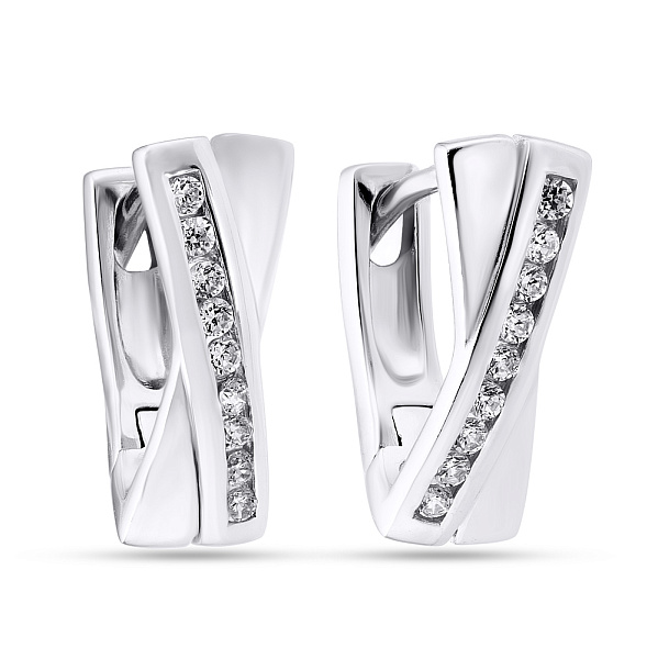 Серебряные серьги с фианитами (арт. 7502/3278) – изображение 1