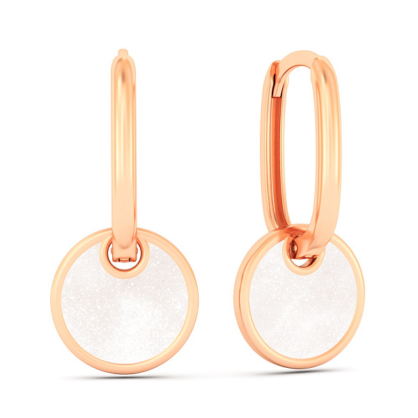 Сережки Лýна з червоного золота з емаллю (арт. 1101055еп) – зображення 1