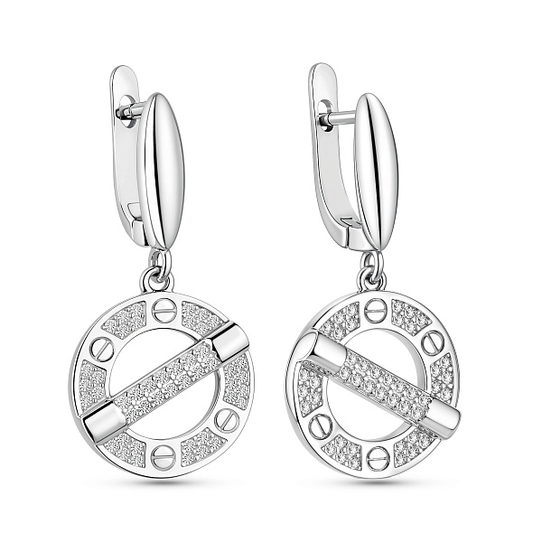 Серебряные серьги с фианитами (арт. 7502/10392) – изображение 1