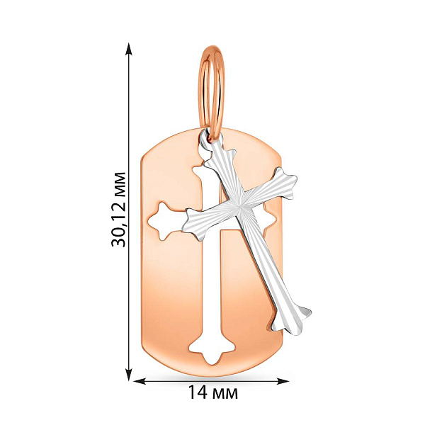 Религиозный подвес из красного и белого золота (арт. 440807кба) – изображение 4