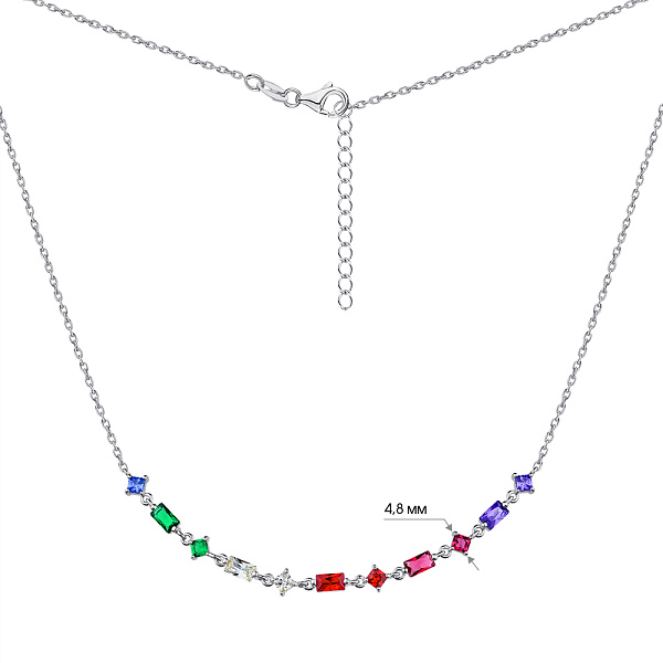 Серебряное колье с альпинитами (арт. 7507/1668ацв) – изображение 3