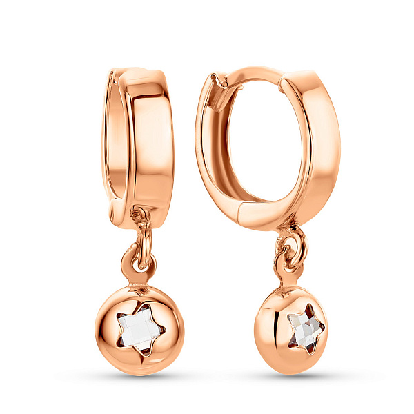 Серьги-подвески из красного золота (арт. 109439) – изображение 1