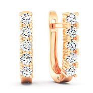 Фото Золотые сережки с дорожкой из фианитов (арт. 1101140)