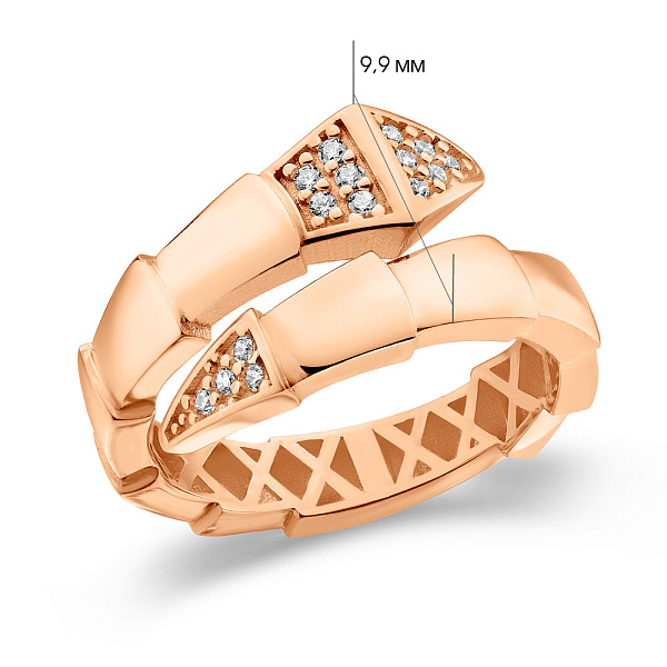 Каблучка Змія з червоного золота (арт. 156372) – зображення 2