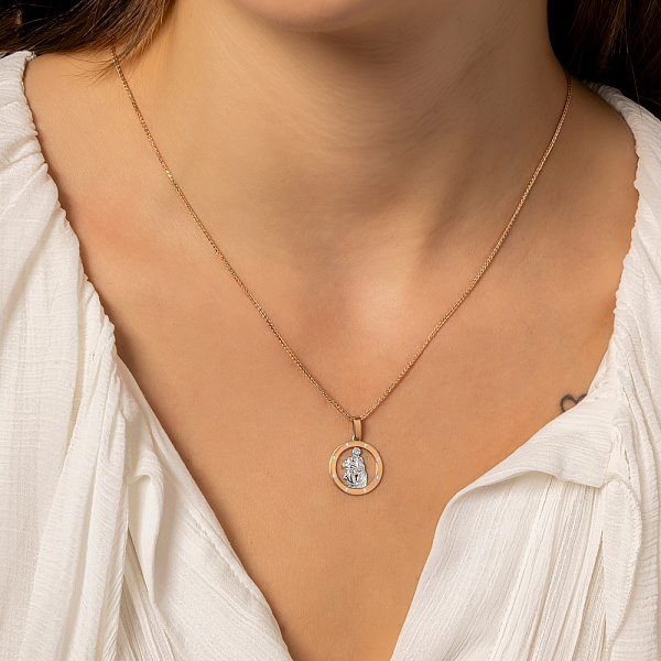 Золотой подвес "Водолей" с фианитами (арт. 440674) – изображение 3